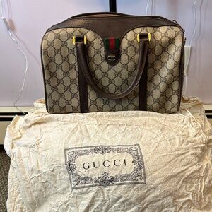 Gucci Beige and Brown Monogram bag - handle needs repair. It’s a steal!!! As is